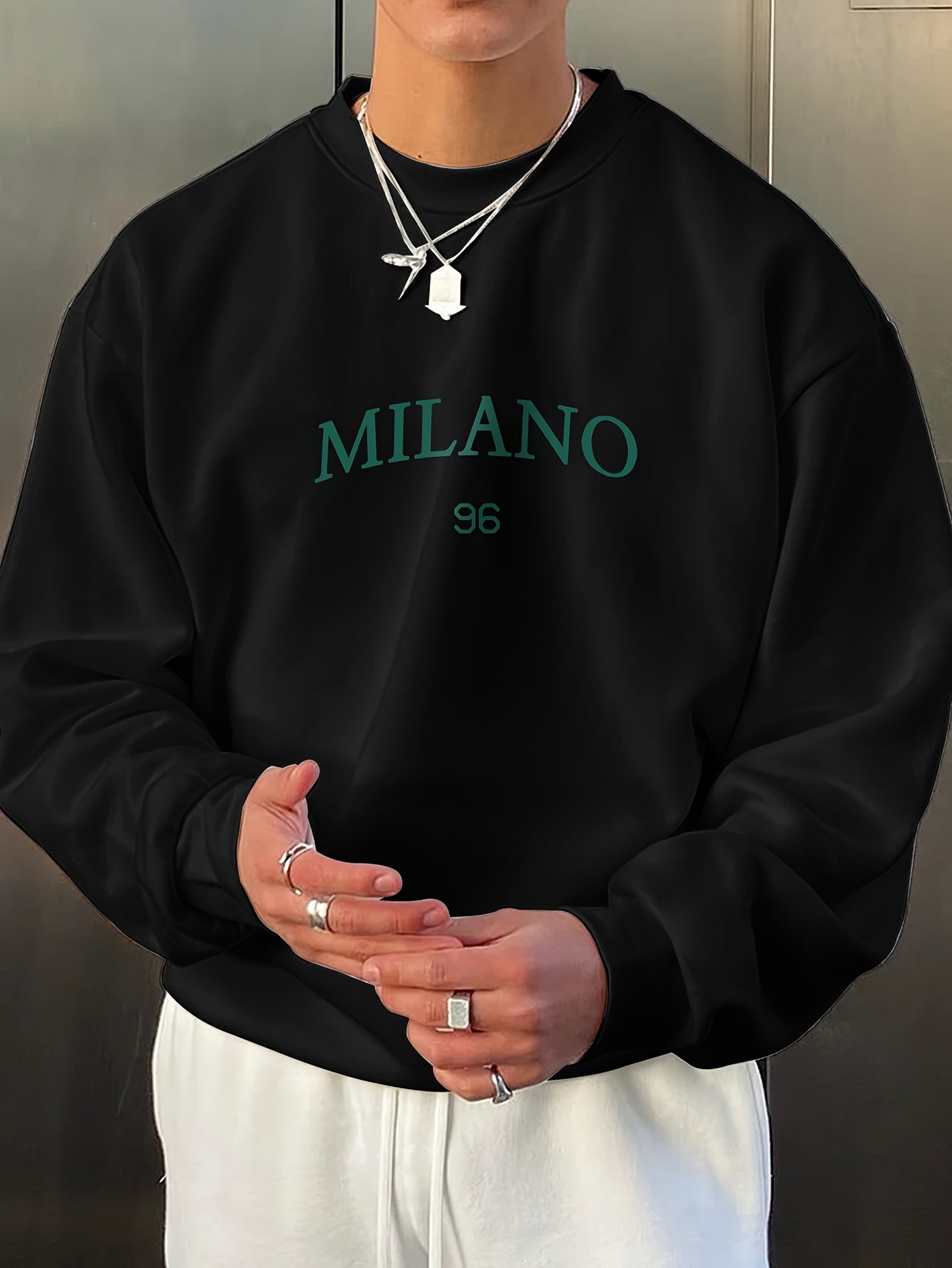 Suéter Oversized de Moda con Estampado 'Milano' para Hombres | Perfecto para Otoño e Invierno