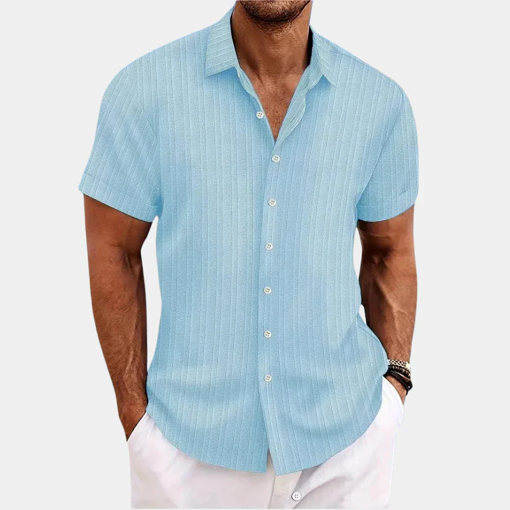 Oliver - Camisa de Verano Elegante de Manga Corta para Hombres