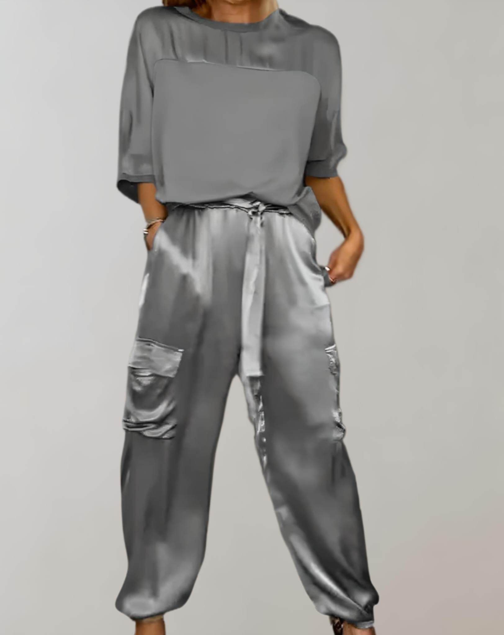 Miriam - Conjunto de Lounge Cargo Satinado