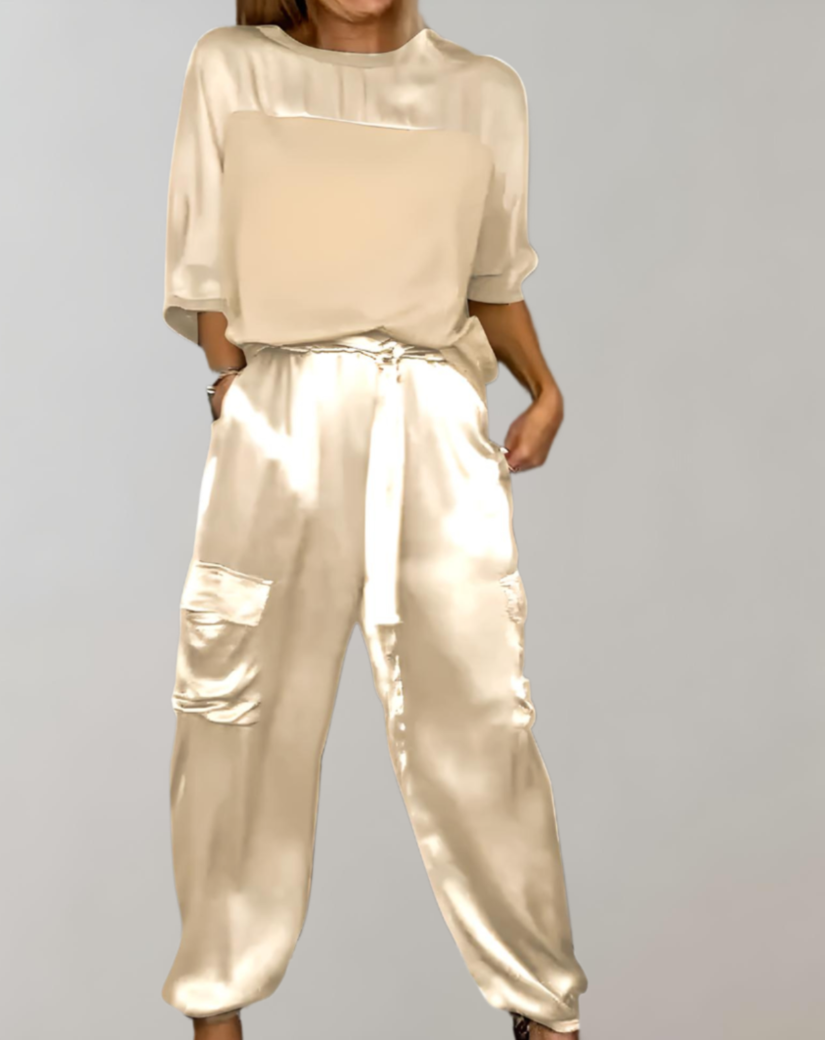 Miriam - Conjunto de Lounge Cargo Satinado