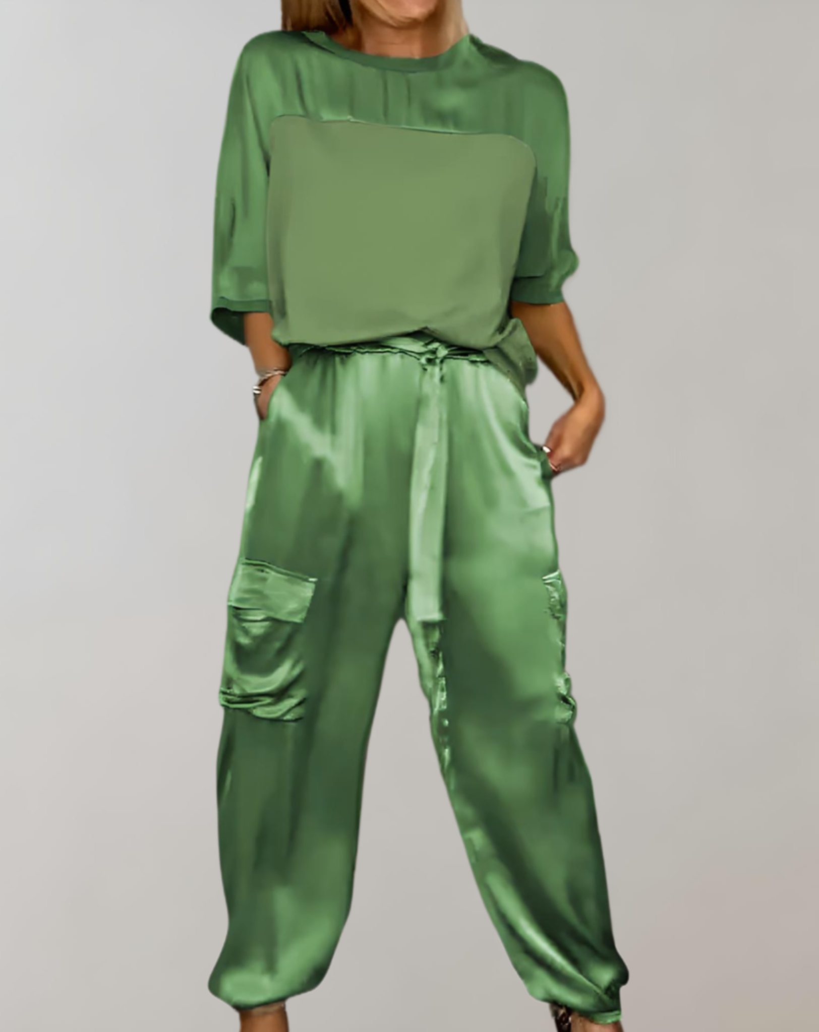 Miriam - Conjunto de Lounge Cargo Satinado