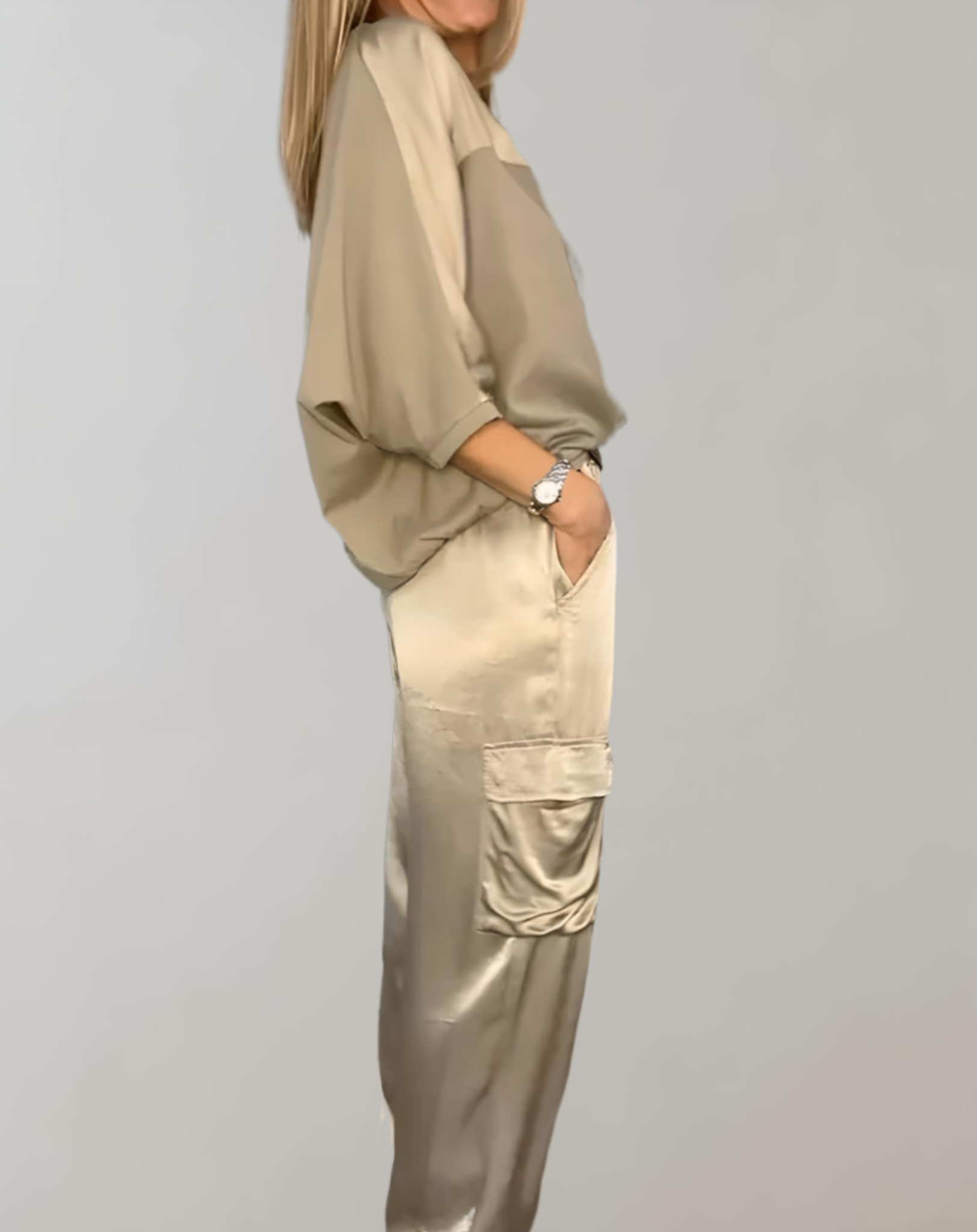 Miriam - Conjunto de Lounge Cargo Satinado