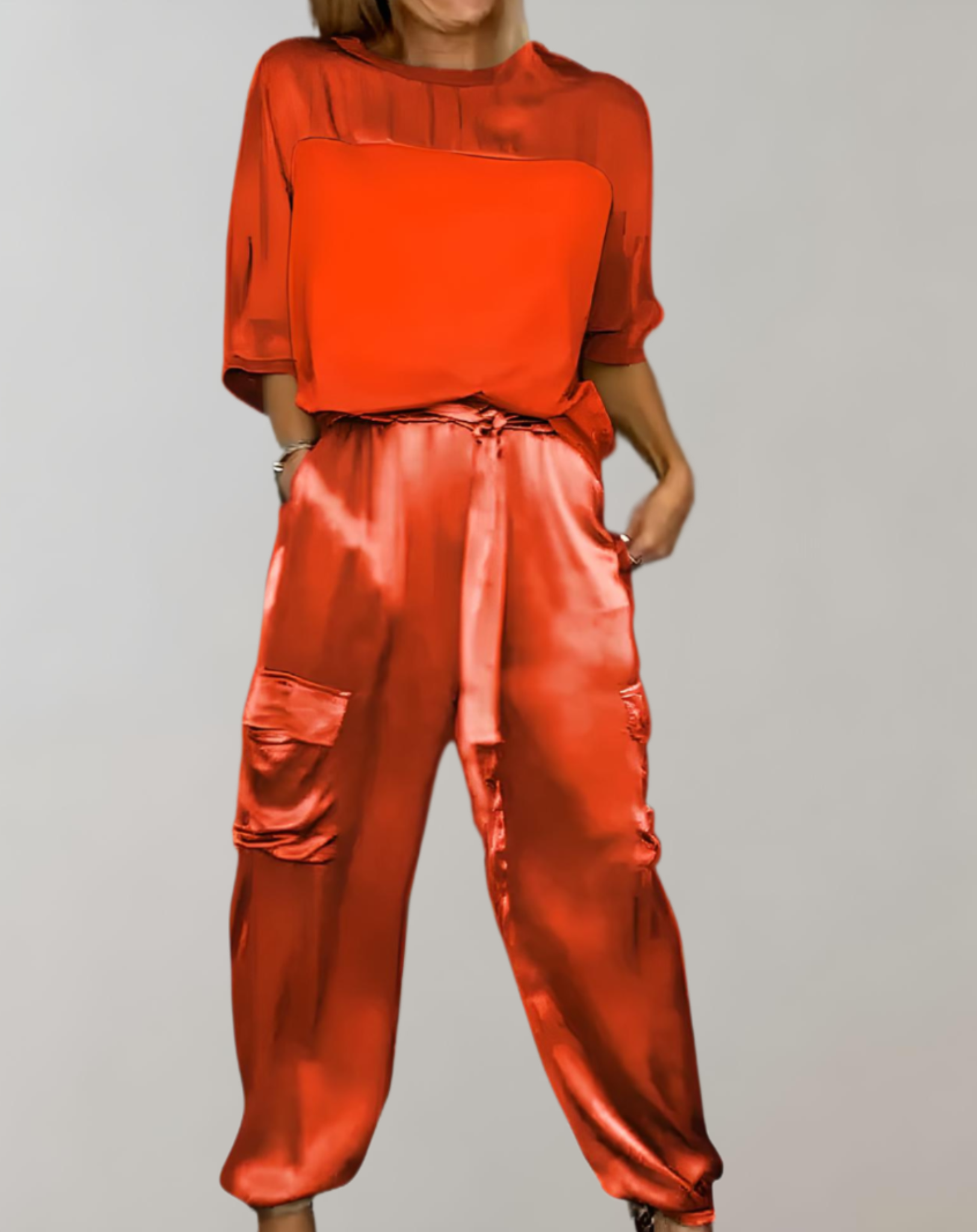Miriam - Conjunto de Lounge Cargo Satinado