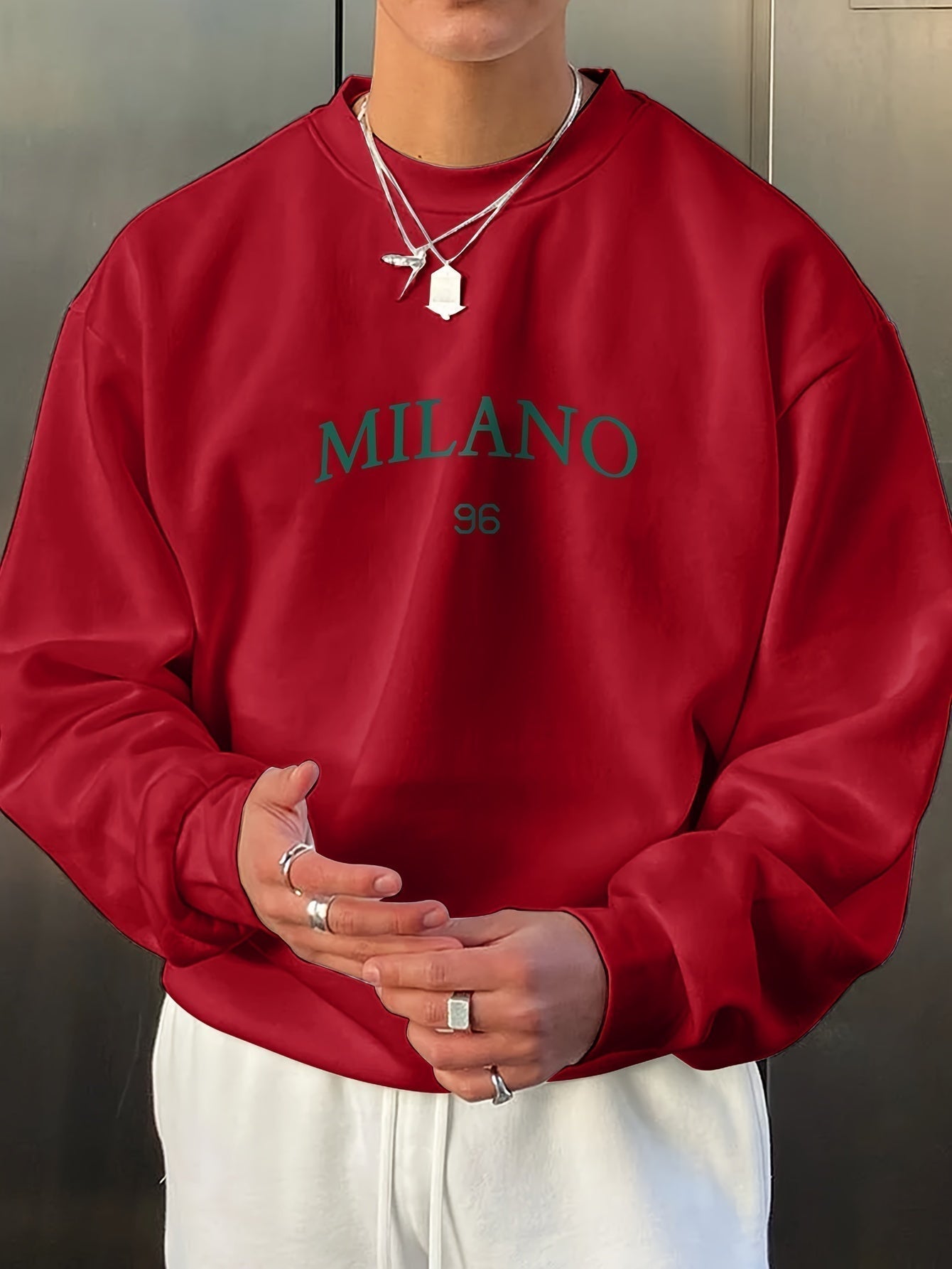 Suéter Oversized de Moda con Estampado 'Milano' para Hombres | Perfecto para Otoño e Invierno