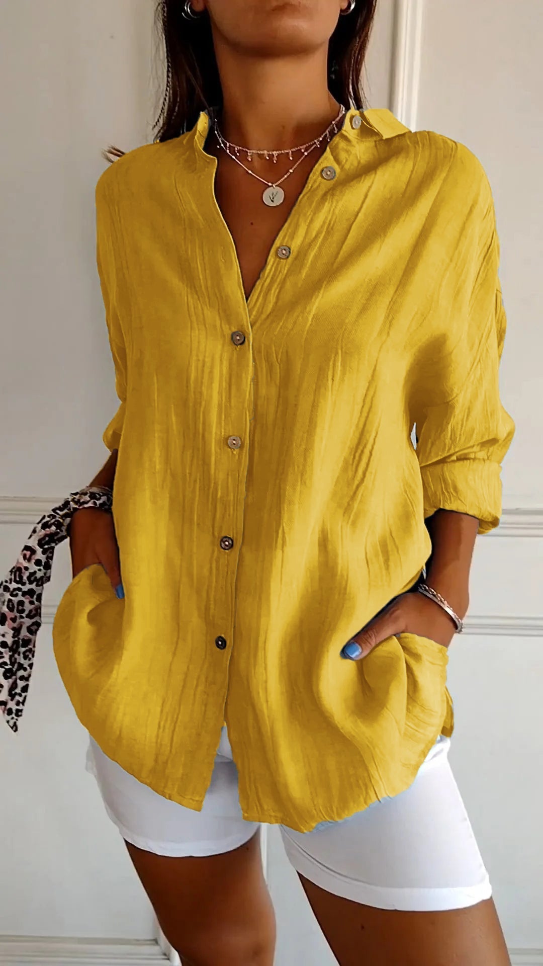 Clara - Blusa Elegante de Color Sólido para el Transporte