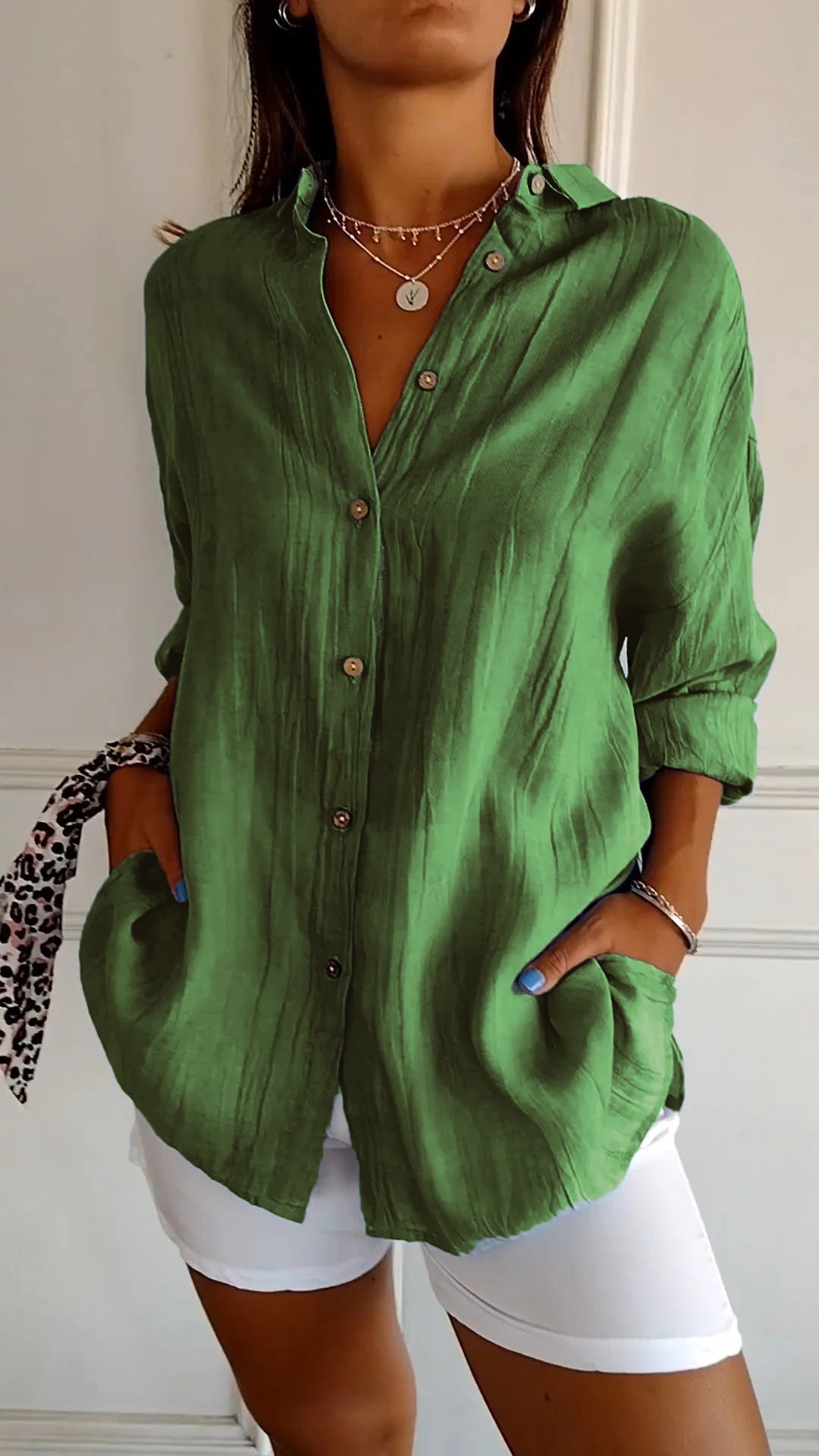 Clara - Blusa Elegante de Color Sólido para el Transporte