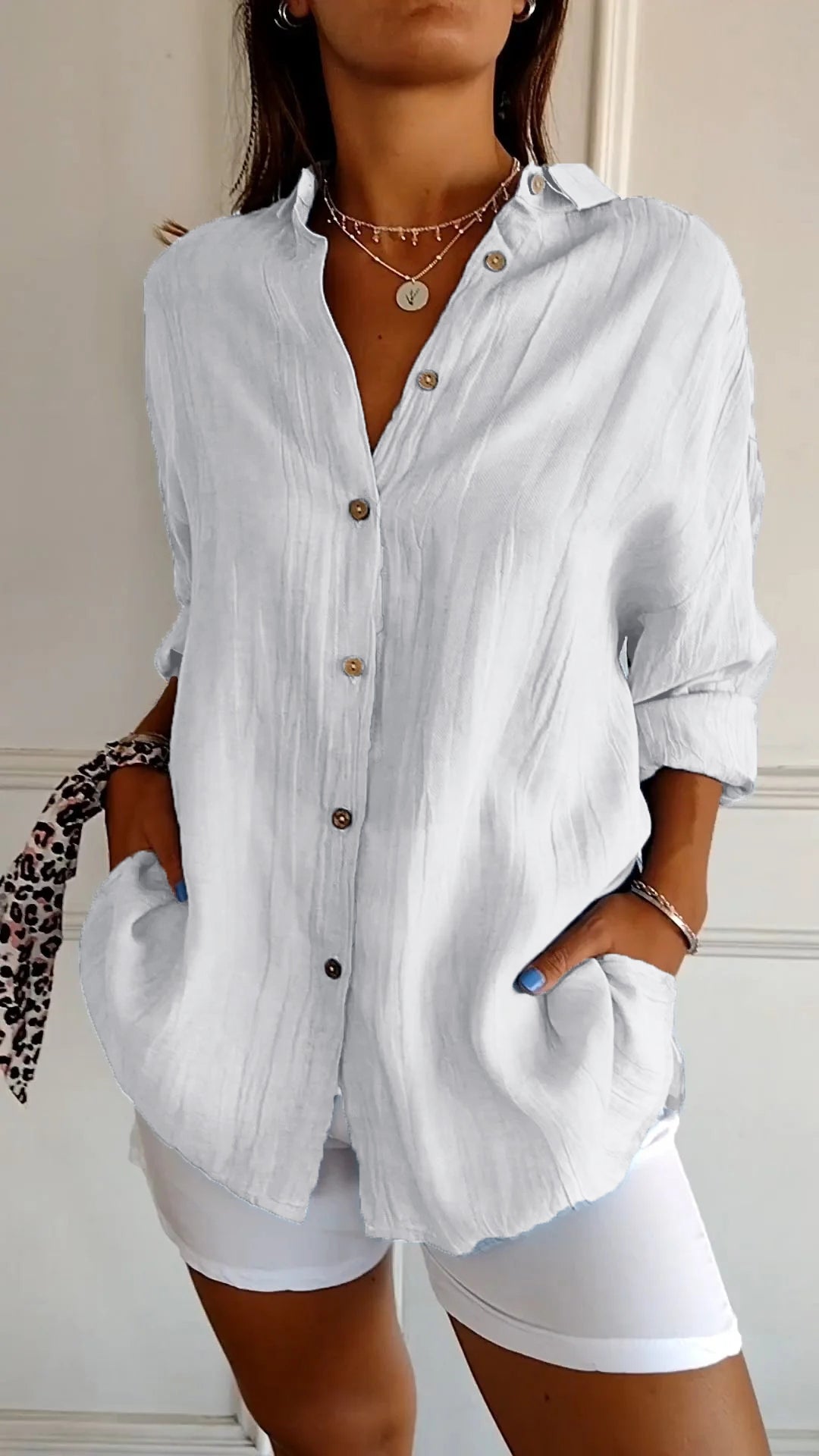 Clara - Blusa Elegante de Color Sólido para el Transporte