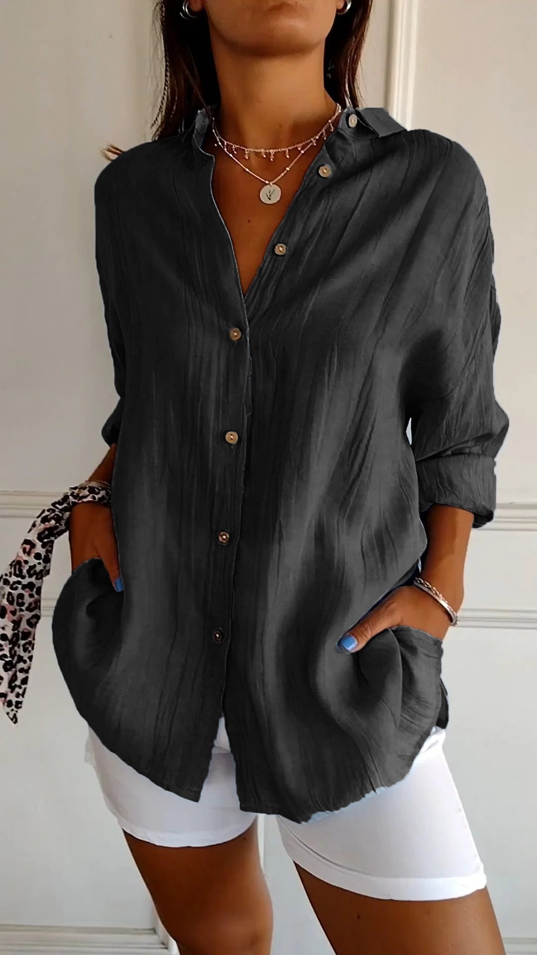 Clara - Blusa Elegante de Color Sólido para el Transporte