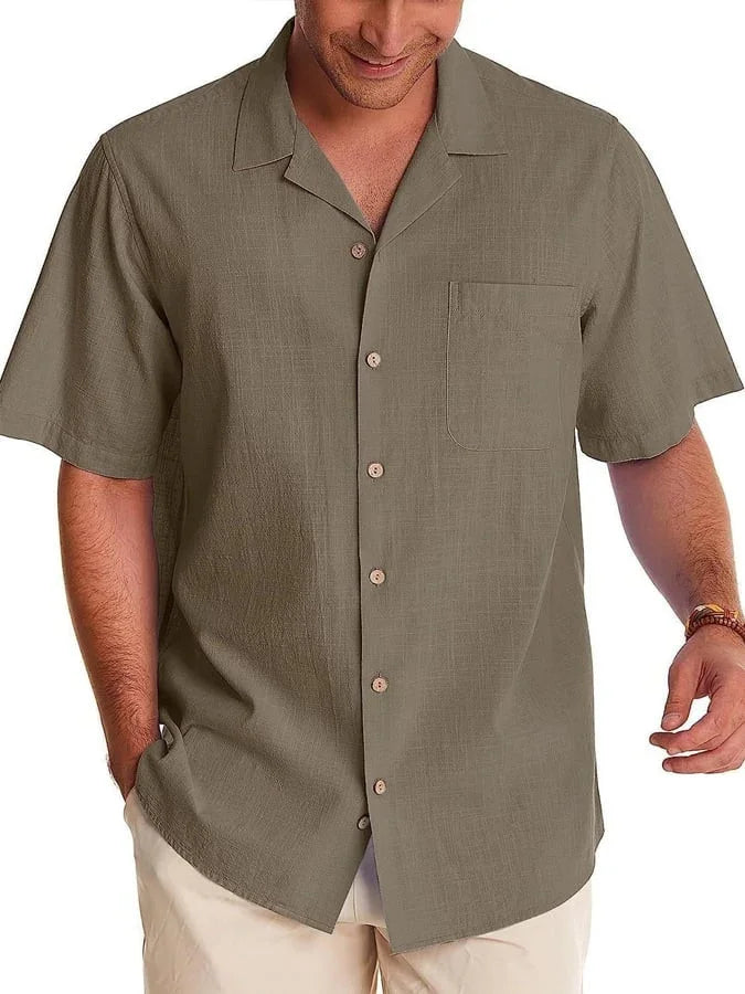 Huib | Camisa casual con bolsillos y cuello tipo solapa
