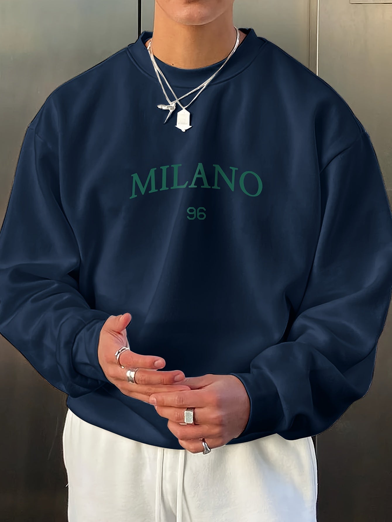 Suéter Oversized de Moda con Estampado 'Milano' para Hombres | Perfecto para Otoño e Invierno