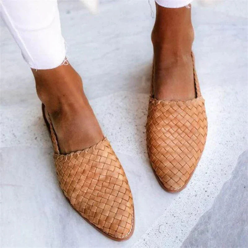 Lisa | Zapatos planos de esparto con tira trasera elegantes