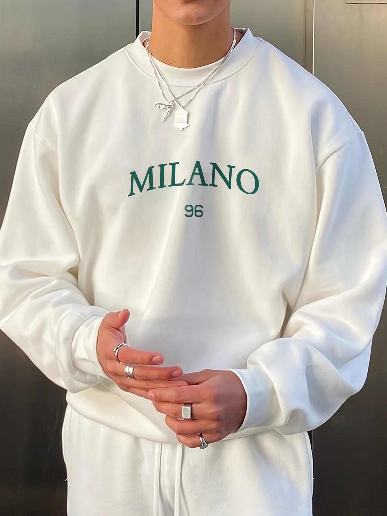 Suéter Oversized de Moda con Estampado 'Milano' para Hombres | Perfecto para Otoño e Invierno