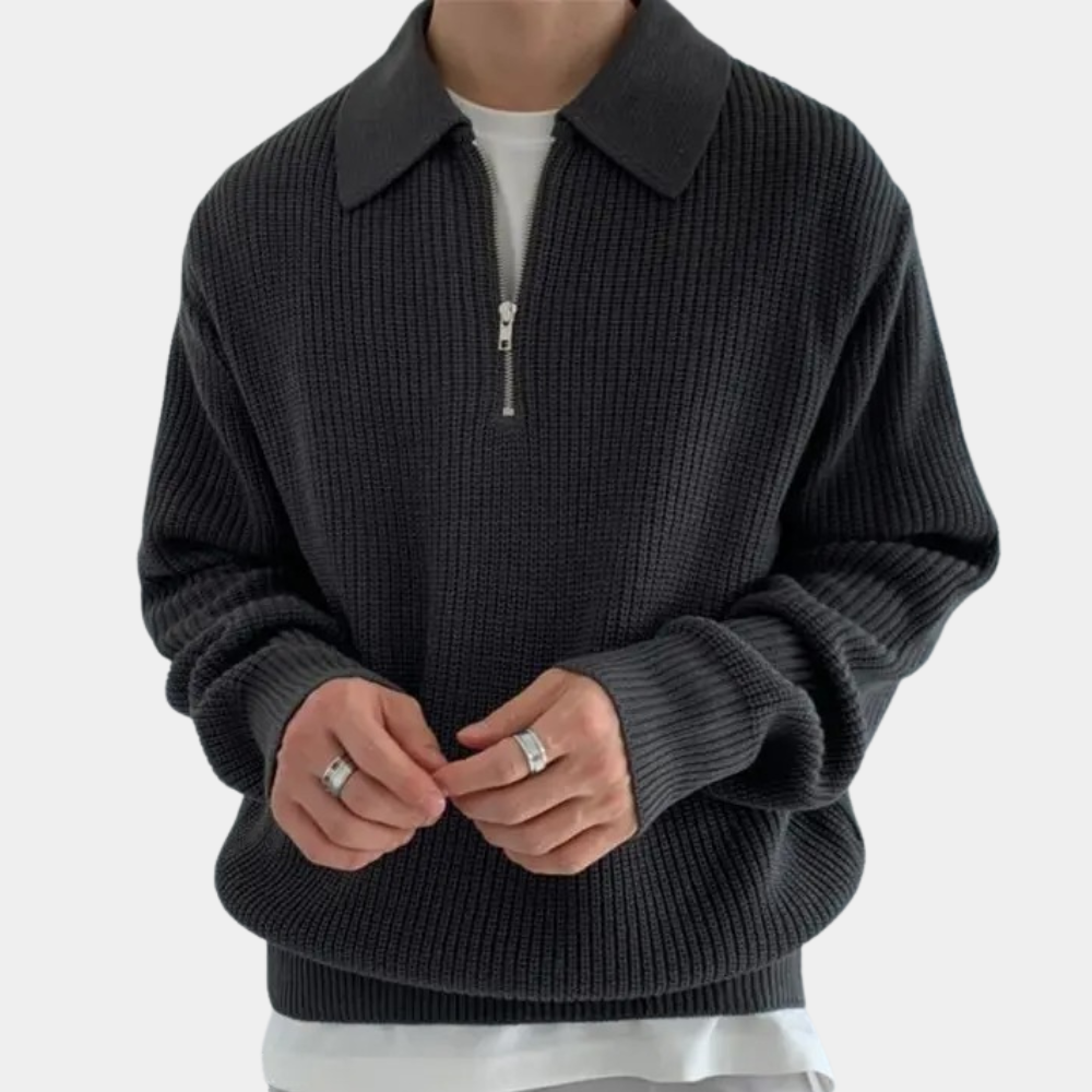 Noah - Suéter con Media Crema para Hombres