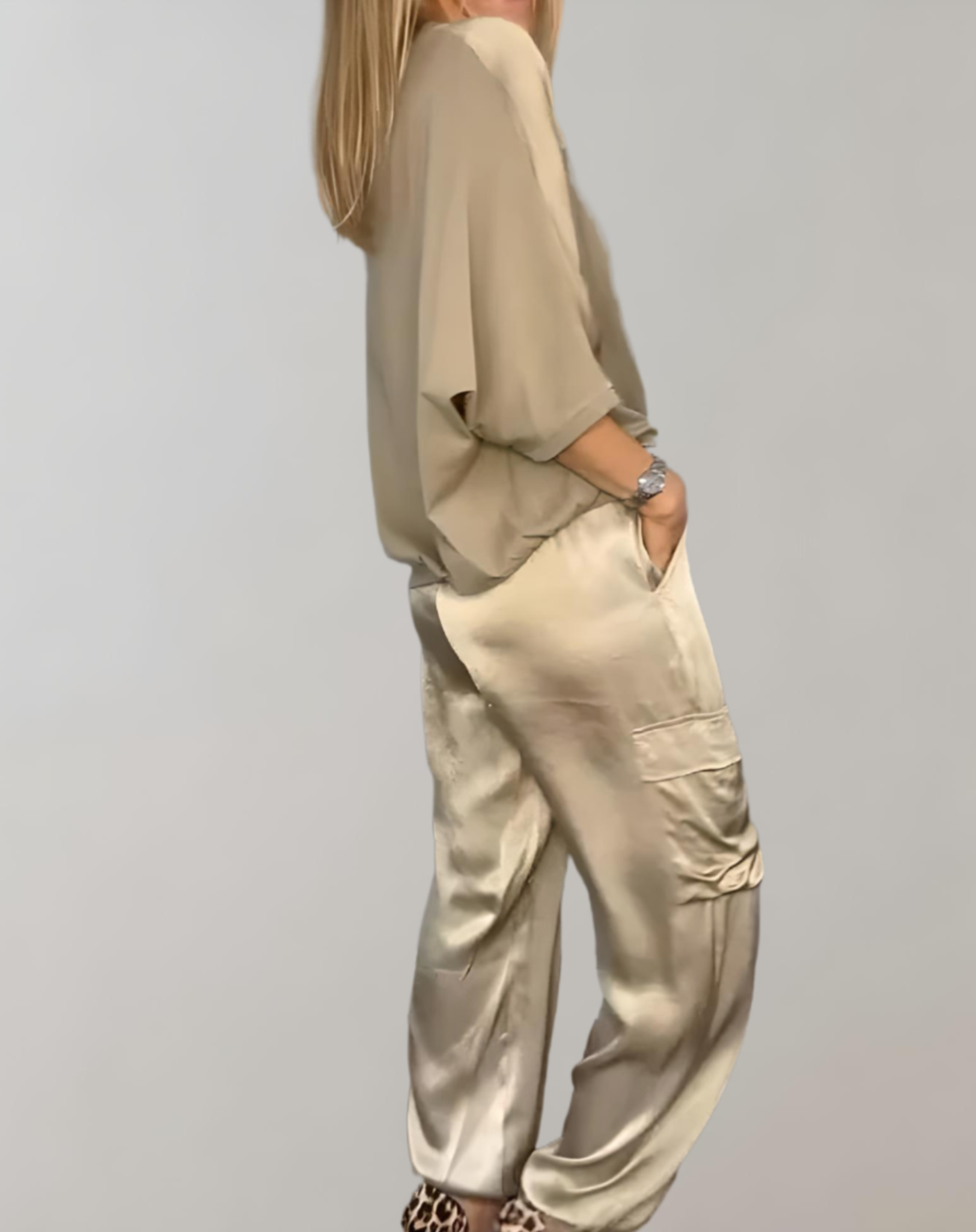 Miriam - Conjunto de Lounge Cargo Satinado