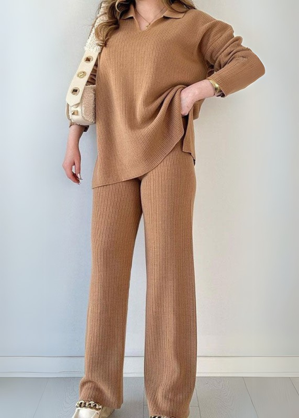 Addison - Conjunto Casual de Mujer de 2 Piezas con Canalé