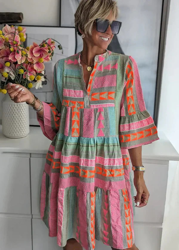 Ellie - Vestido de Verano de Algodón y Cáñamo Transpirable