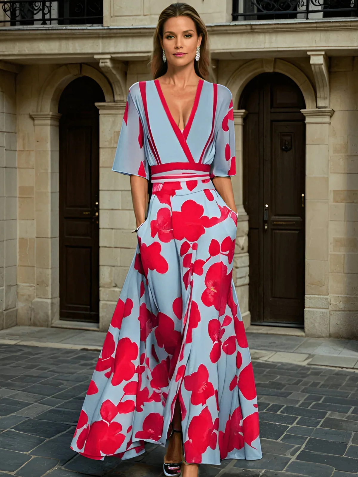 Kali - Vestido de diseño Milano con mangas largas