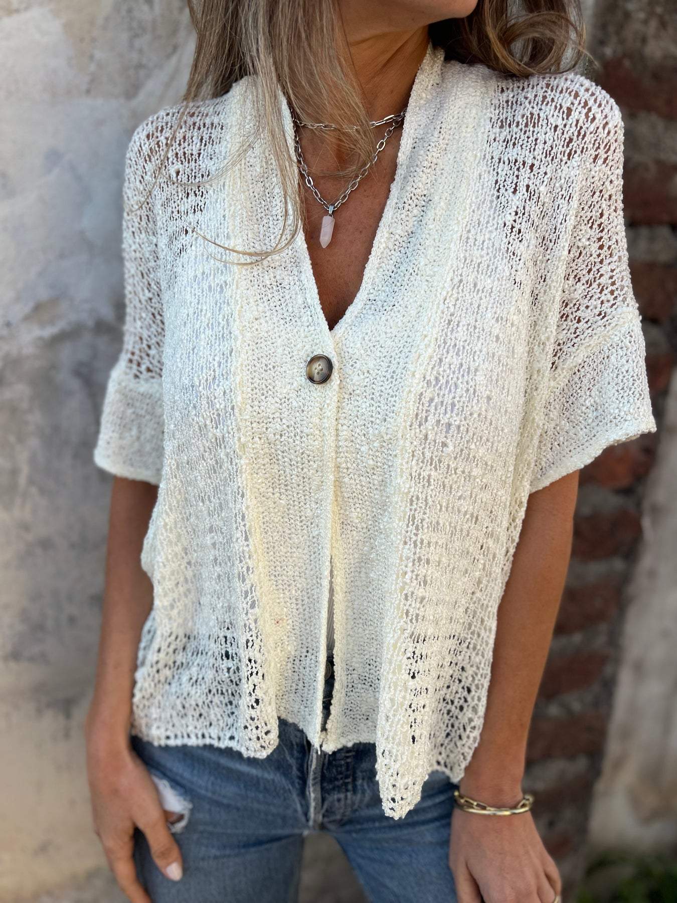 Kamila - Top de Punto Texturizado Elegante con Escote en V
