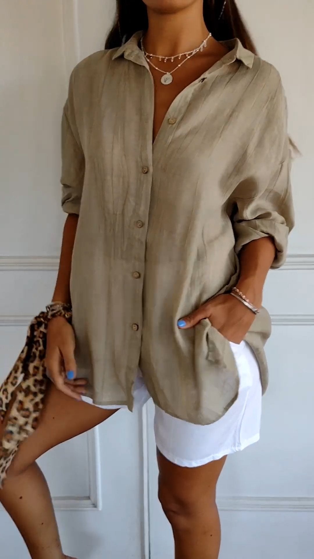 Clara - Blusa Elegante de Color Sólido para el Transporte