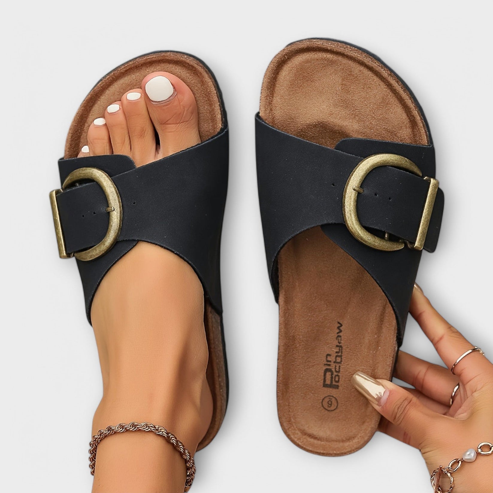 Mirano | Sandalias deslizables elegantes con hebilla