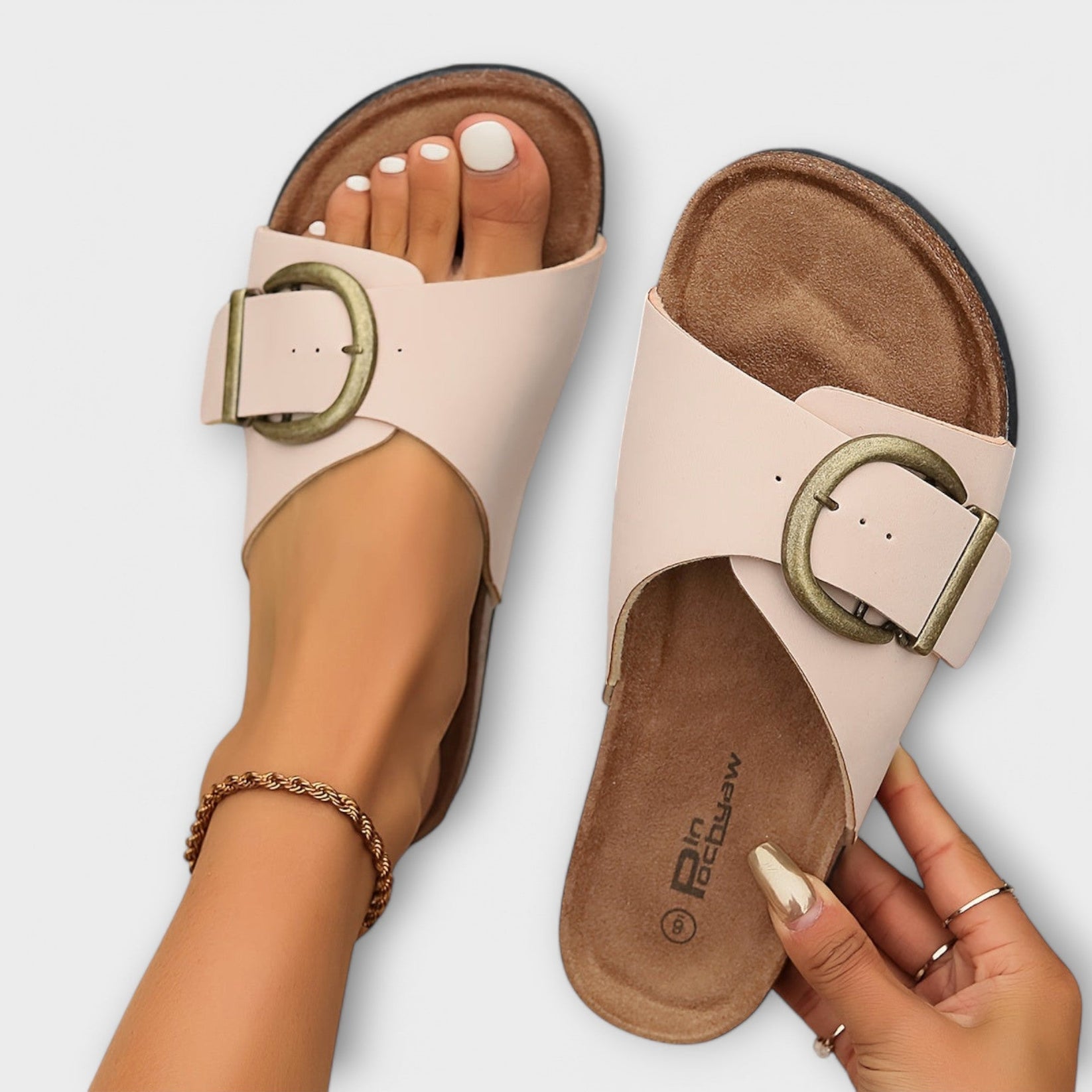 Mirano | Sandalias deslizables elegantes con hebilla